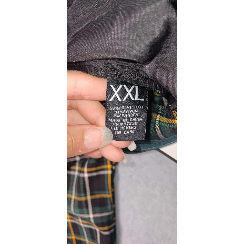 NWT! Almost Famous Plaid Jogger Pants Womens XXL Eclipse Green Skater Streetwear - Picture 7 of 15
